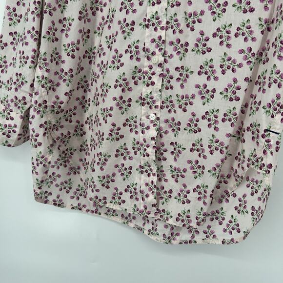 J Crew Womens Relaxed Fit Poplin Button Up Shirt Pink Floral Long Sleeve Size 6 - Picture 4 of 10